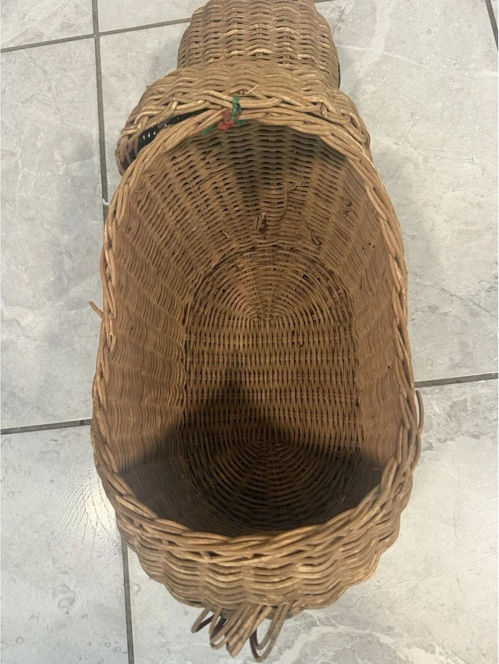 Vintage Hippo Wicker Basket